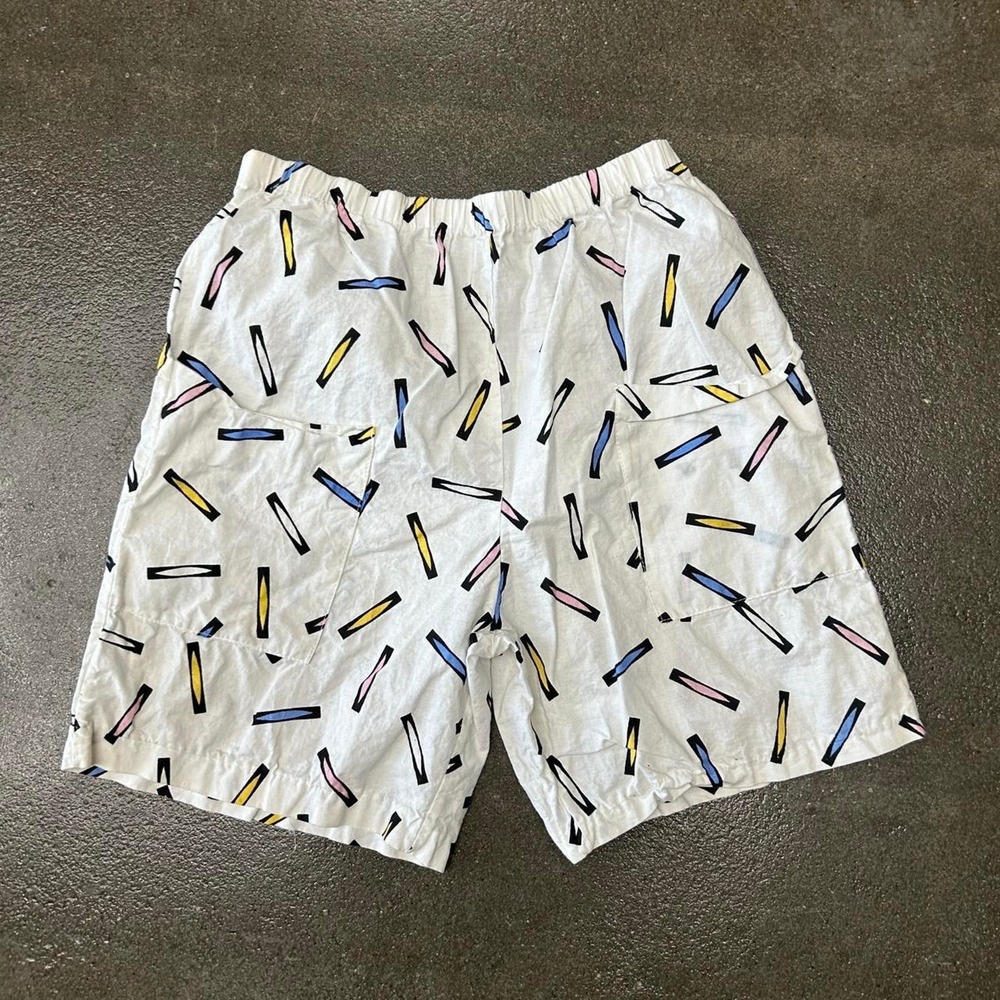 Vintage Patterned Cotton Multicolor Elastic Waist Size Small Shorts